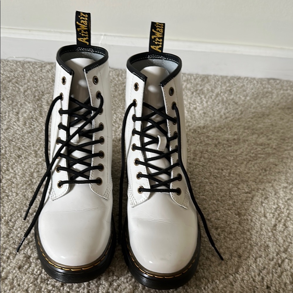 Dr. Martens White Leather Boots